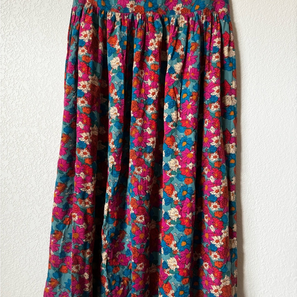 NATURAL LIFE Colorful Floral Maxi Skirt